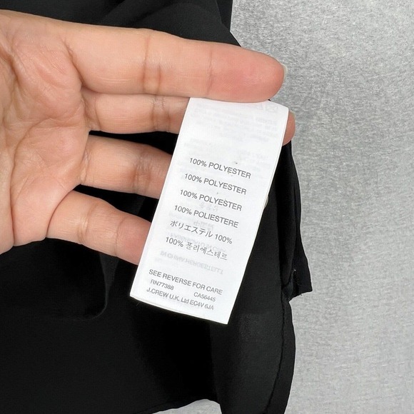 J. Crew Blouse Top Size 00 Black Sleeveless Drapey Keyhole Front Chiffon - Picture 11 of 11